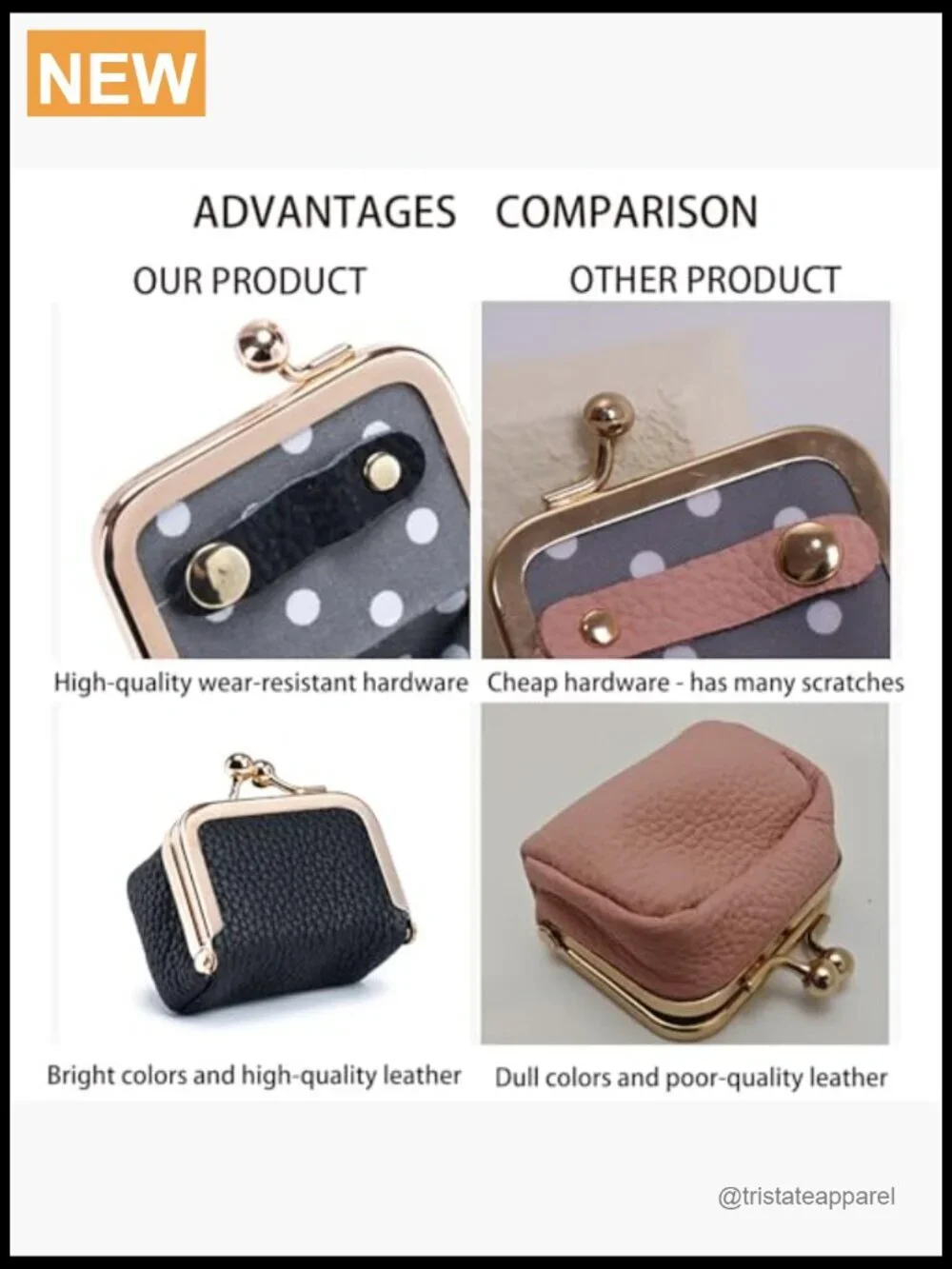 Genuine Leather Mini Jewelry Box Travel Case Kiss Lock Coin Purse Organizer